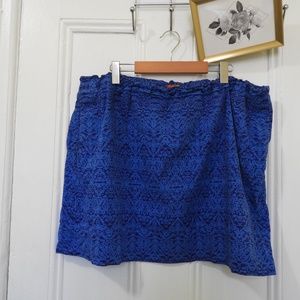 Blue Batik Print Summer Skirt - XL